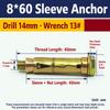 1Pcs M6-M12 Expansion Bolts Carbon Steel Fully Threaded Concrete Wedge Expansion Anchor Hex Bolt Heavy Duty