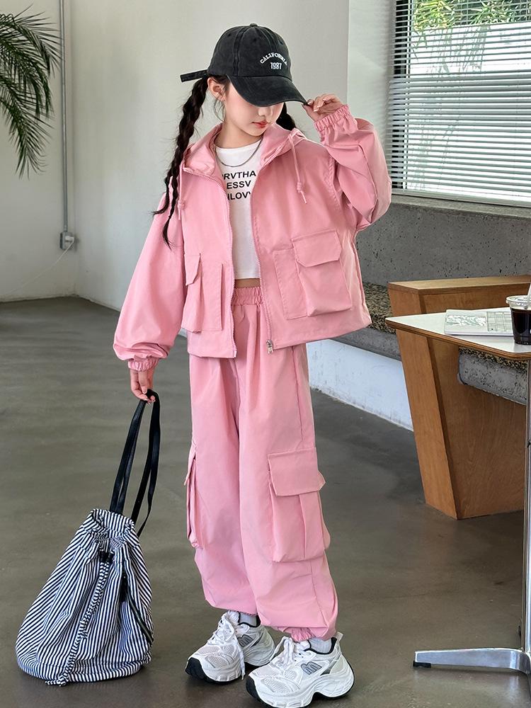 Modny Dziewczęcy Dwuczęściowy Zestaw Sportowy na Wiosnę/Jesień 2025 - Stylowy i Casualowy dla Dzieci w Średnim i Starszym Wieku