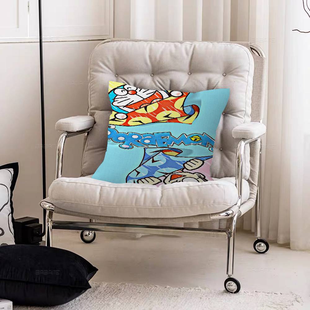 D-Doraemon Pillow Cover for Bedroom Room and Living Room Sofa Decorative Cushion Cover