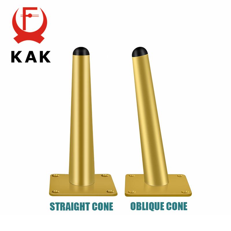KAK 4pcs Gold Furniture Legs Black Cold Rolled Steel Table Feet Sofa Bed Leg Replacement 800KG Heavy Duty Furniture Hardware