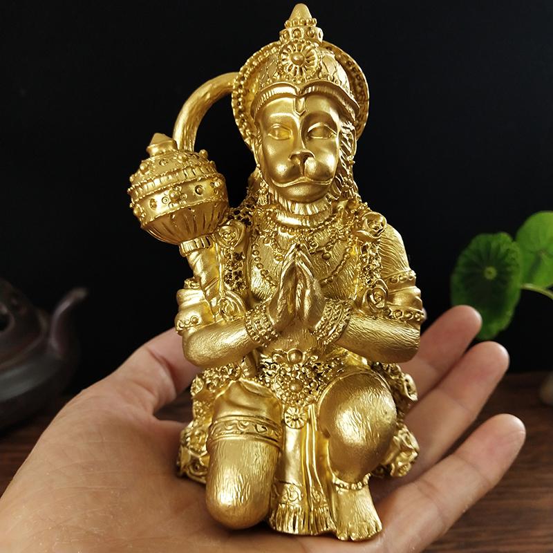 Golden Hanuman Statue Sculpture Big Resin Ornaments Hindu Monkey God Buddha Statues Figurine Home Decoration Lucky Gifts