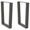 VidaXL Dining Table Legs In V-Shape, 2 Pieces, Anthracite, 70 X (72-73,3) Cm, Steel 4012646
