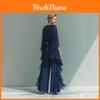 Chiffon Blouse And Nine Pants Suit For Women With Asymmetrical Design For Casual Summer Wear