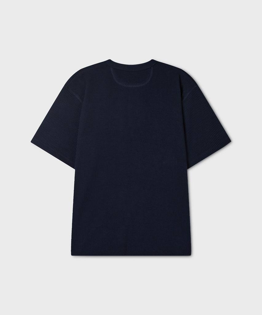 WHO.A.U Waffle Henley Short Sleeve T-Shirt / Whrag3791U