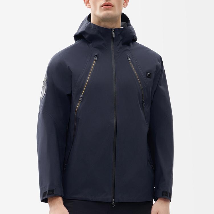 FILA Fleece Hooded Jacket With Front Zipper Men Jackets Navy-Blue A11M211707F-NV