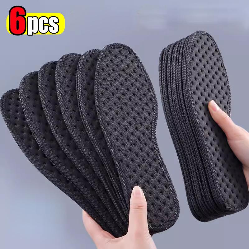 

2/6pcs Bamboo Charcoal Antibacterial Insoles for Shoes Deodorant Running Sports Insole Feet Thickened Shock Absorbing Shoe Sole EU 42
