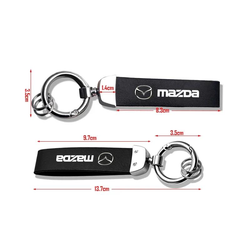 3D Metal/Leather Car Keychain for Mazda 3 6 CX5 2 CX3 CX9 MX5 RX8 Axela Demio Atenza MS GJI GH BK Key Chain Rings Accessories