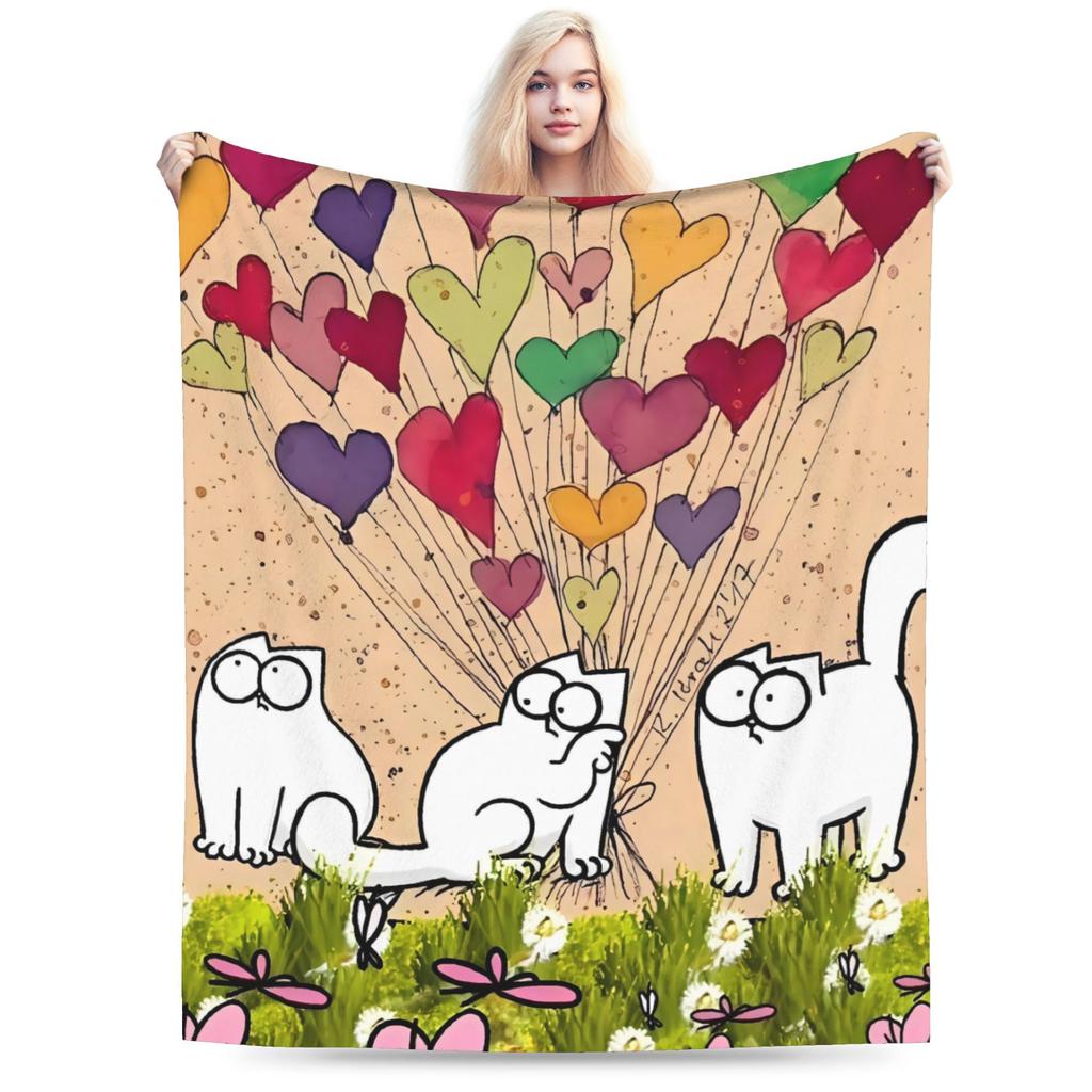 Simons Katze Decken Qualität Warm Weich Bettwäsche Überwürfe Winter Kinder Couch Sessel Sofa Bett Flauschige Tagesdecke