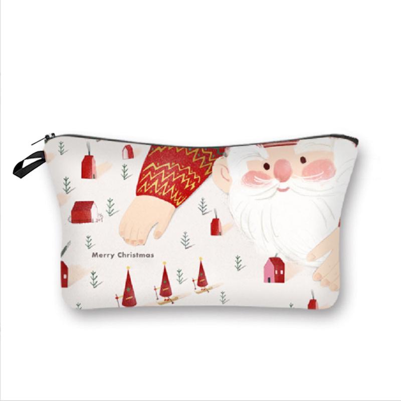 1pc Portable Printed Makeup Bag, Travel Portable Cosmetic Storage Bag, Perfect For Girls' Halloween Or Christmas Gifts