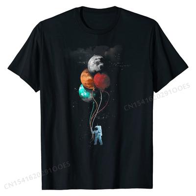 The Spaceman's Trip - Astronaut Space Planets Balloons T-Shirt Cotton Tops Shirts Design New  Summer T Shirt