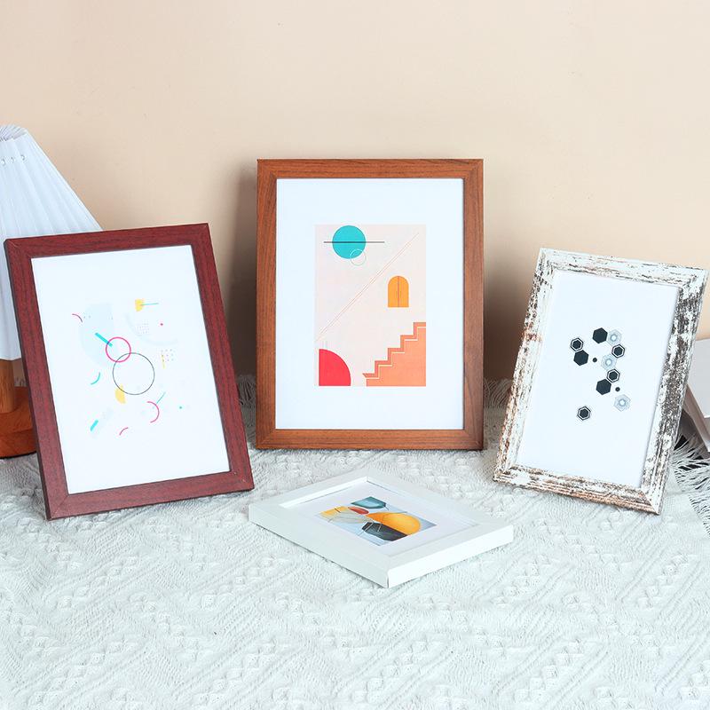 A4 & 12 Inch Minimalist Wood Photo Frame for Wall Hanging, Embroidery, or Painting Display; Also Available in 6 & 7 Inch for Tabletop Use
