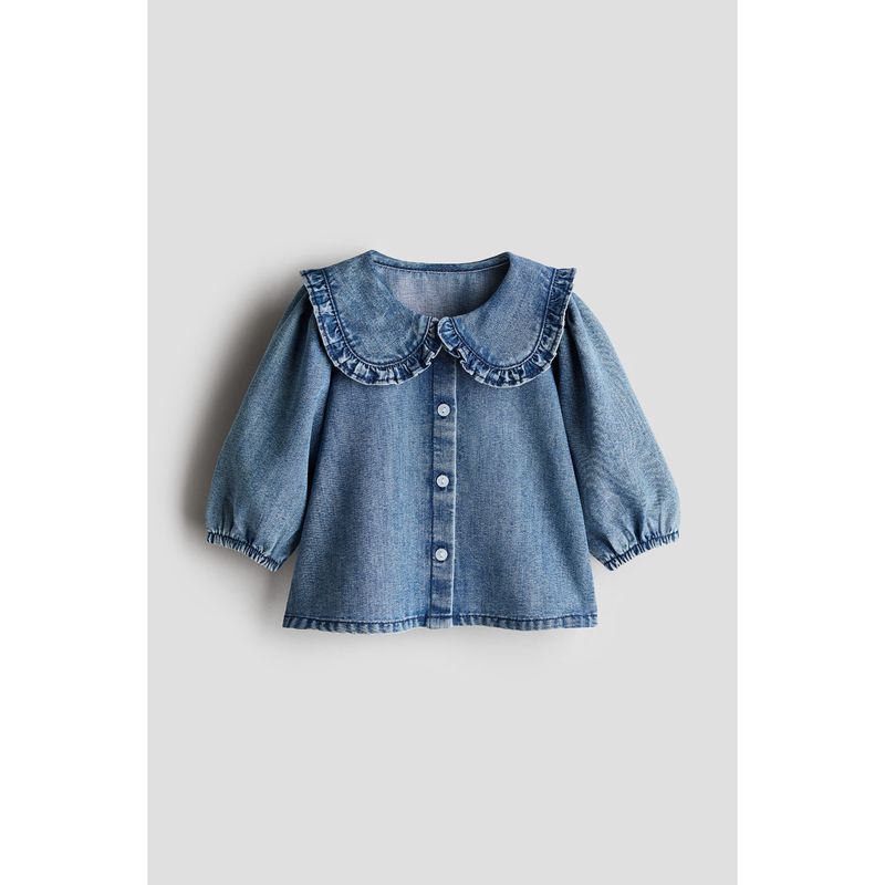 

Детская одежда HM Рубашка для девочки Осенняя Клетчатая Милая Симпатичная Ретро Джинсовые Топы 1235865