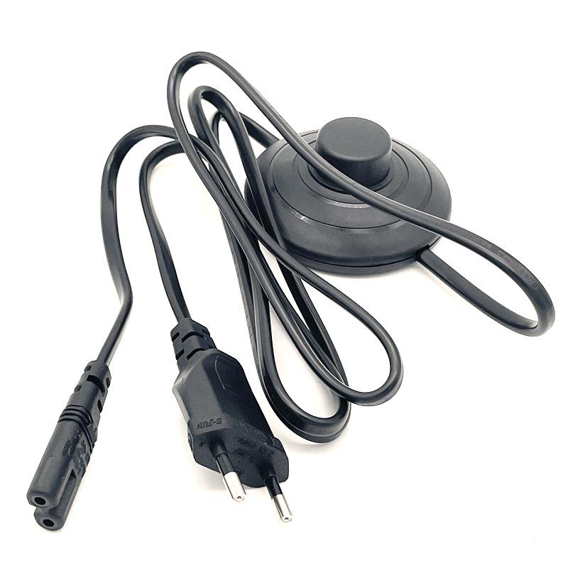 303 Button 317 Foot Switch Dual-Pin Power Cord for Plant Desk Lamp (US, EU, AU Standards)