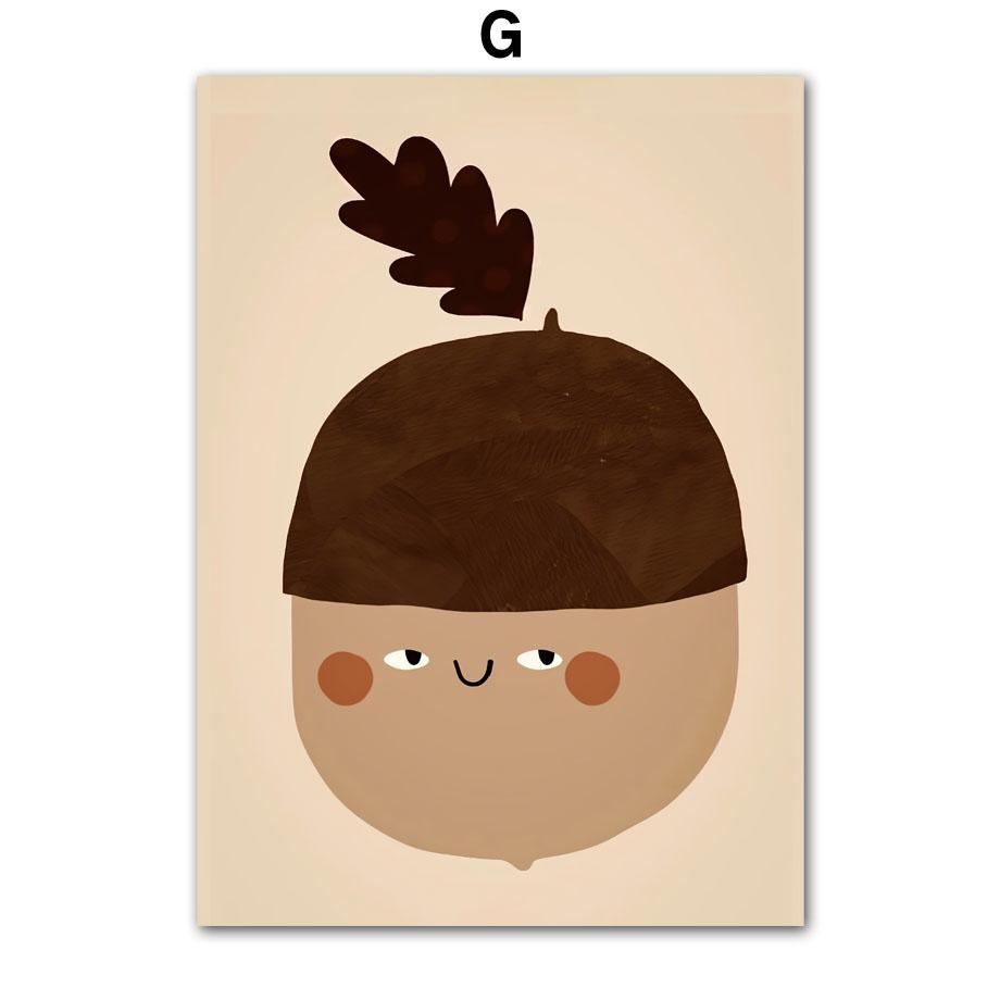 Cute Rabbit Cat Crocodile Goose Pear Nursery Wall Art Canvas Painting Boho Posters And Prints Wall Pictures Baby Kids Room Decor