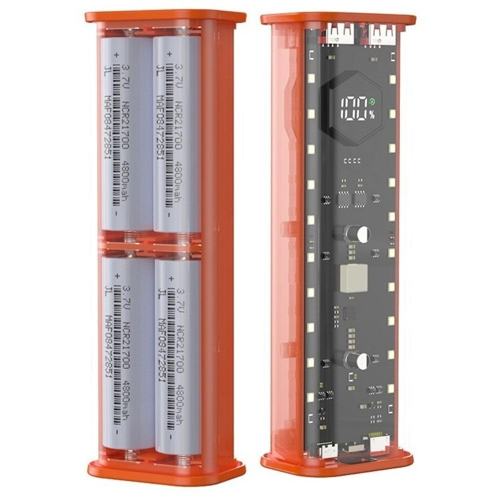 Transparent Power Bank Case Portable Battery Storage Box DIY Project Battery Shell Night Light