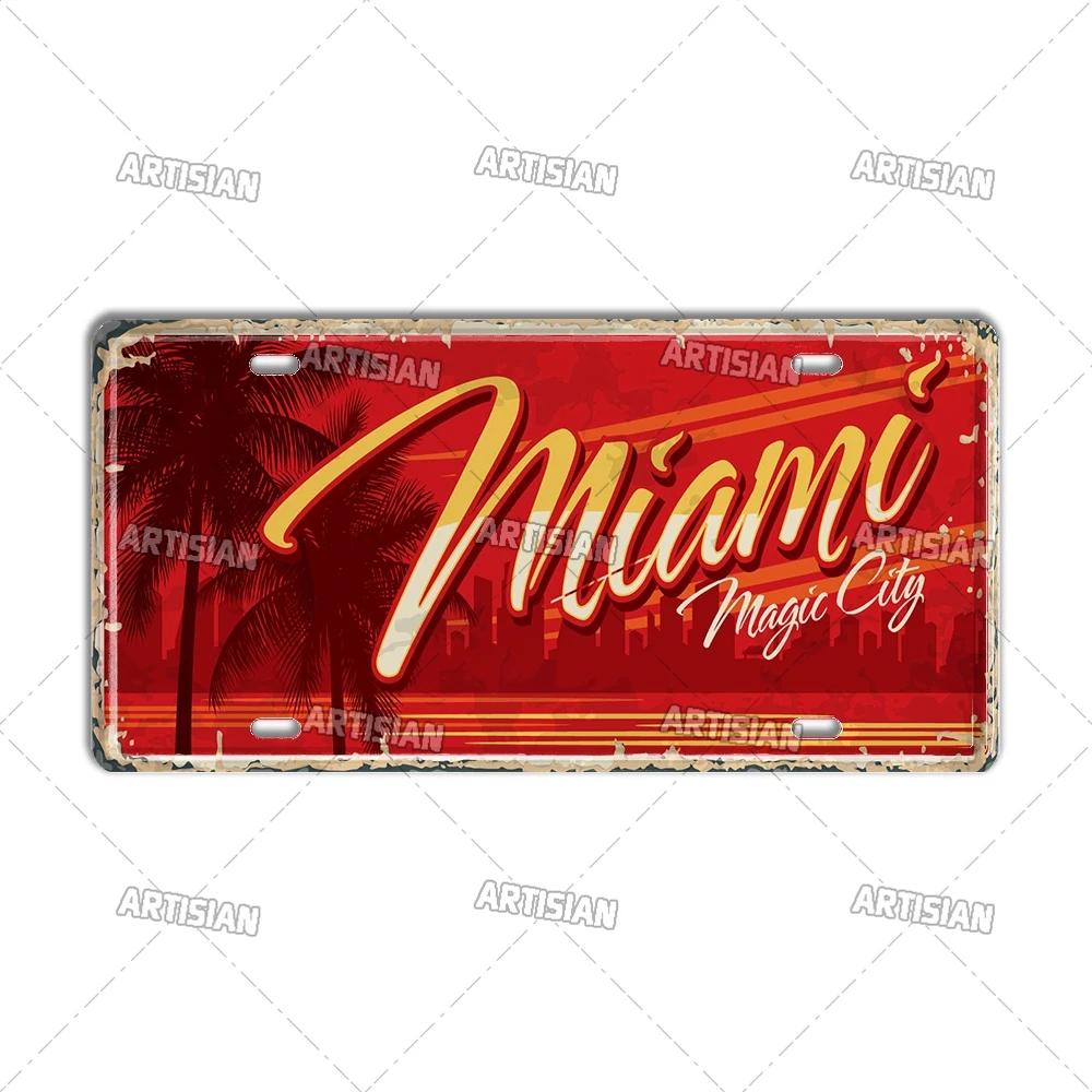 USA License Plate Landmark Metal Wall Sculpture|US City/State Design,Tin Plaque,Halloween&Christmas Gift,Garage/Bar/Cafe Decor