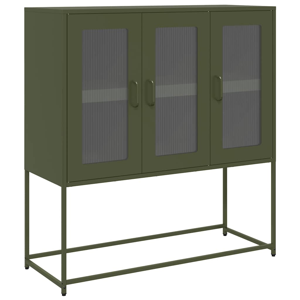 Sideboard Olive Green 100.5 x 39 x 107 cm Cold Rolled Steel