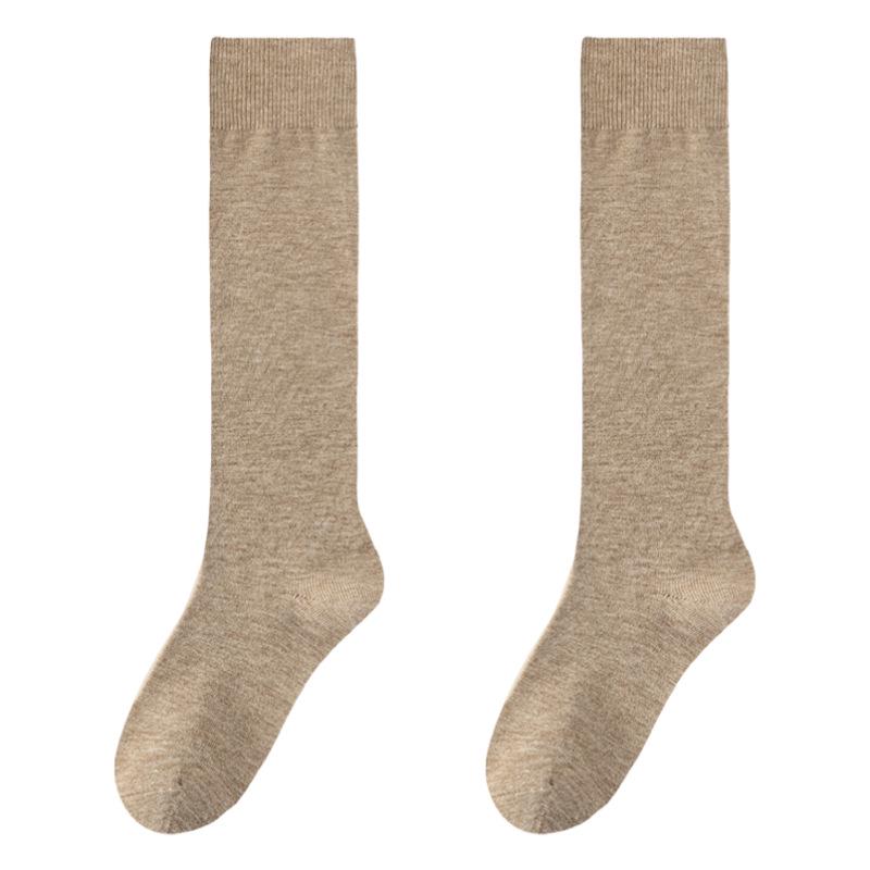 Women's Coffee Wool Compression Socks: Slimming, Non-Slip, Warm JK Long Socks for Spring, Autumn, and Winter