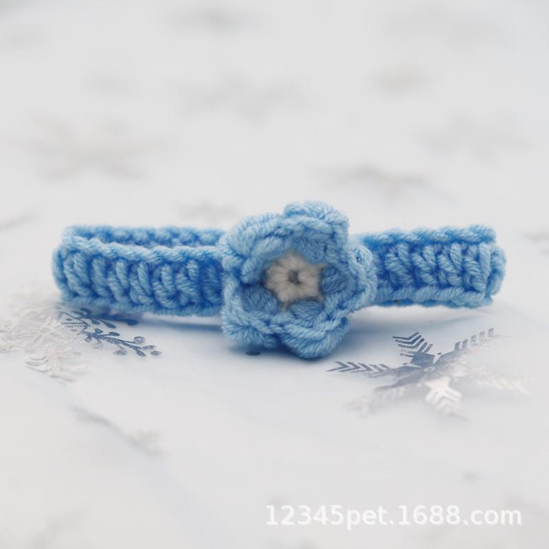 Handmade Wool Knitted Cat & Dog Collars with Puppet Ornaments and Christmas Scarves