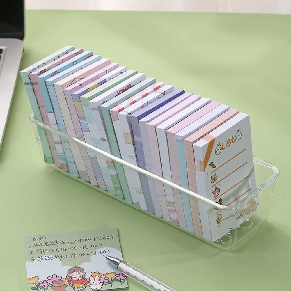 Portable Compartment Storage Box Plastic Sticky Note Sorting Box  Charging Line
