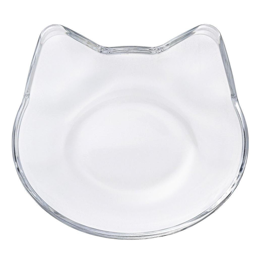 Aderia (ADERIA) Cat Small Plate, Clear, Made In Japan, Soy Sauce Dish, Stylish and Cute Side Plate, Plate, Design Motif, Glass, Japanese Sweets, Gift