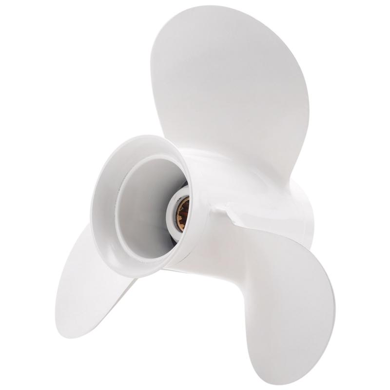 664-45945 664-45945-00-EL 9 7/8 X 10 1/2 Propeller For Yamaha 20HP 30HP White 3 Blades 10 Spline Tooth R Rotation