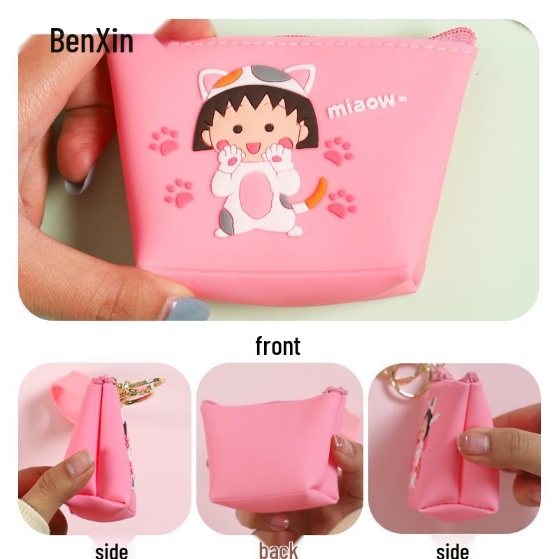 Cute Cartoon Silicone Coin Purse & Earphone Storage Keychain Pendant