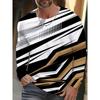 Daily Exercise Men's Training Top Street Style Men's Fashionable T-shirt 3D Printed Men's Warm Long-sleeved T-shirt For Autumn