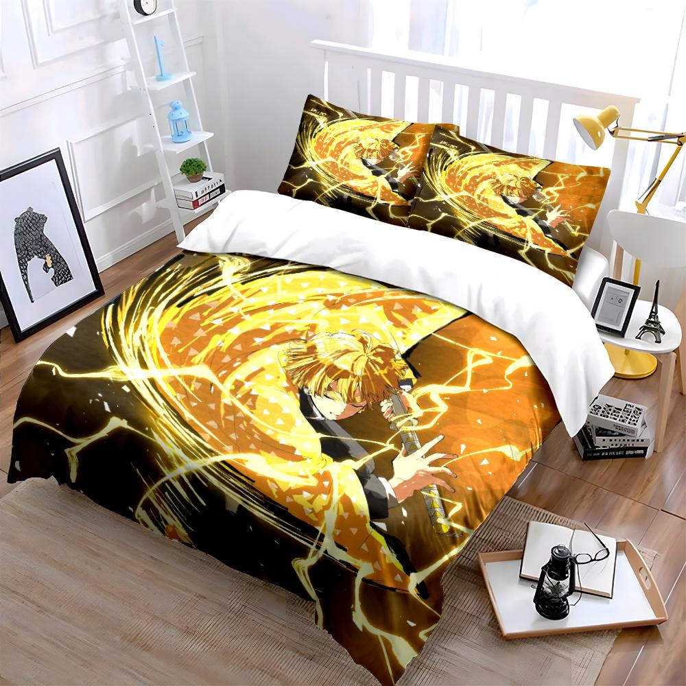 Anime Lightning Warrior Bedding Set Bedding set (1 duvet cover, 2 pillowcases, duvet not included)