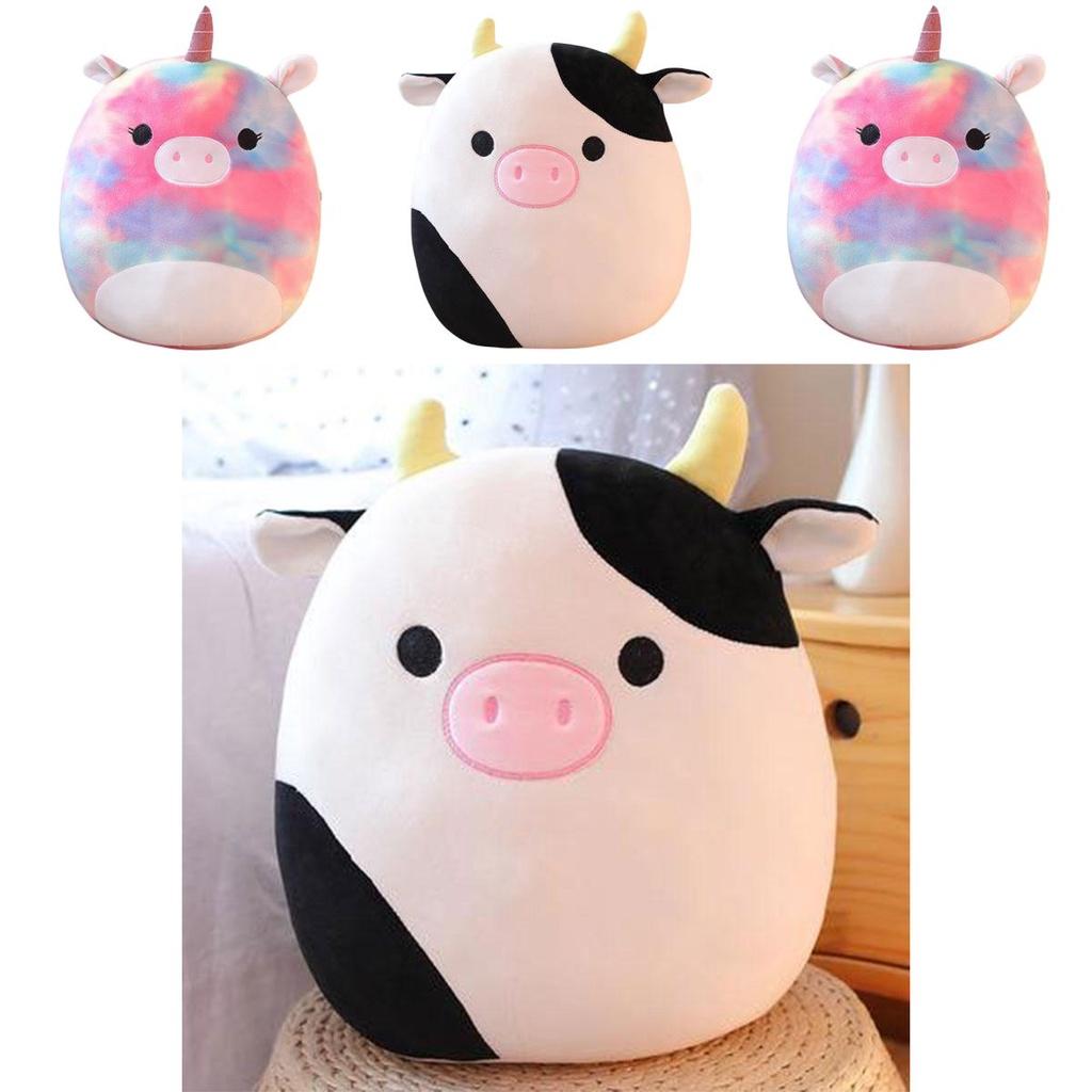 Cute Cartoon Animal Rainbow Unicorn Pillow Soft Plush Toy Cushion Embroidered Stuffed Doll For Girls 35cm