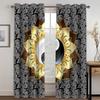 Chinese Style Tai Chi Bagua Black and White Pattern Design Curtains 2 Panels Living Room Bedroom Balcony Kitchen Window Decor