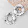 Geometric Alloy Earrings Women Irregular Circle Studs With Rhinestone Embellishment Gold