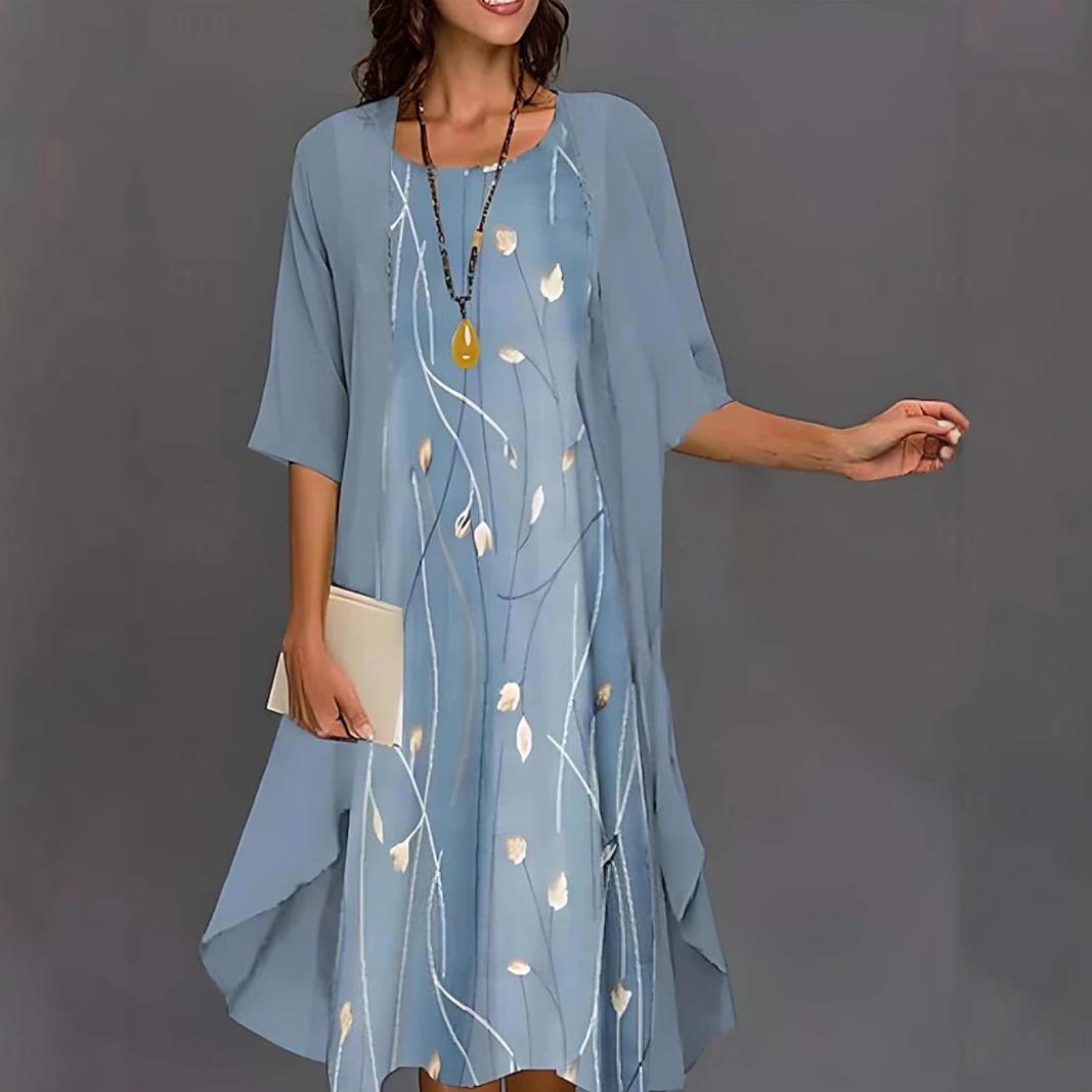 

Модний елегантний шифоновий костюм-двійка Весна-Осінь 2023 2X Large