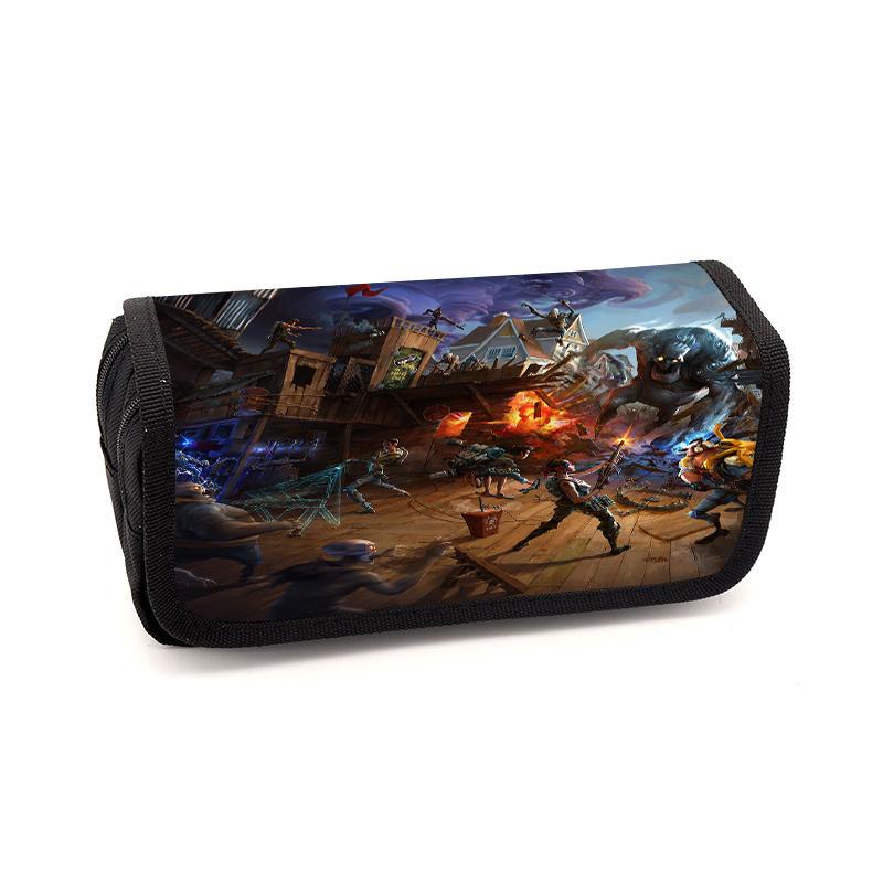 Fortnite Cartoon Lightweight Flip Top Pencil Pouch, Unisex Kids Aged 6-14 Light Portable Student Stationery Storage Case