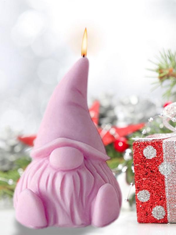 DIY Candle Silicone Mold 3D Gnome Christmas Handmade Gypsum Soap Cement Resin Molds Festival Xmas Gift Candle Making Supplies