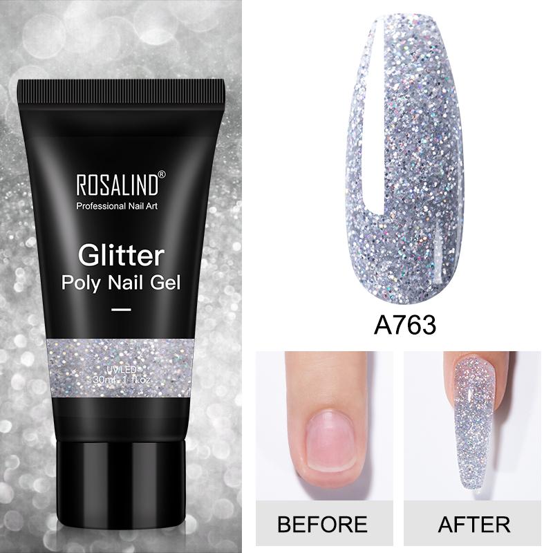 ROSALIND polüküünegeel küünte pikendamiseks sõrmeküüne kunst maniküür akrüülgeellakiga hübriid 30ML polü UV geellakk pikenduseks