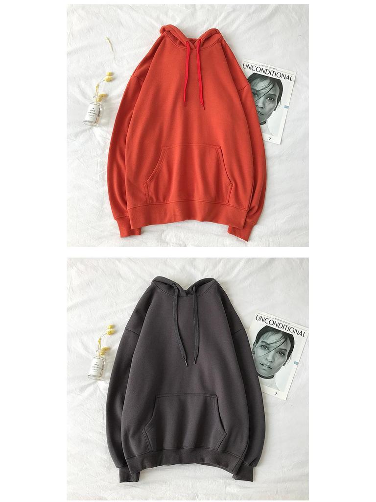 Męska jesienno-zimowa bluza z kapturem z polaru - Trend z Hongkongu, luźny krój, styl streetwear