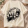 2026 New Pure Cotton Tshirt Bold Lion Claw Ink Style Print Unisexs Fashion Crew Neck Top Casual Short Sleeve
