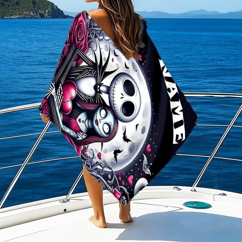 1pc Jack2 Beach Towel with Custom Name, Beach/Swimming/Bath/Picnic/Camping Towel, Suitable for Seaside Beaches
