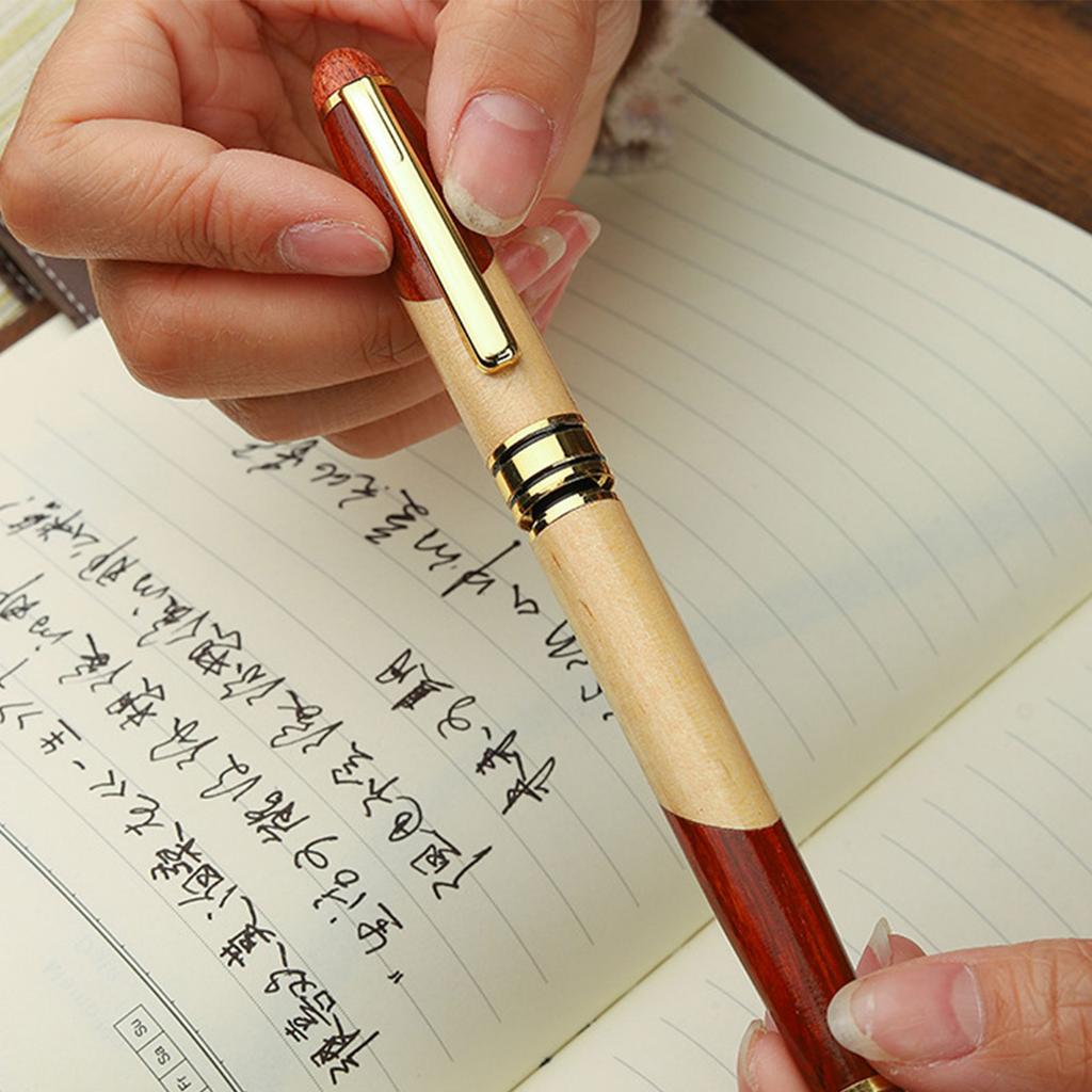 Signature Pen Fountain Pen Smooth Writing Pen Bamboo Pen Practical Metal Ballpoint Pen Business Pen School Supplies