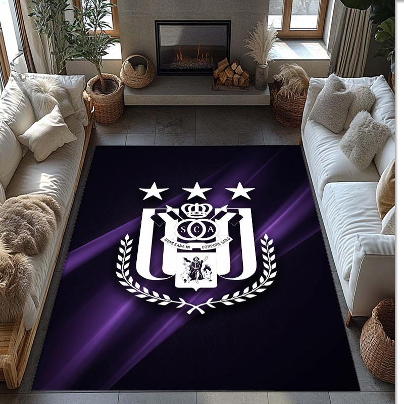 Anderlecht FC Soccer Football Pattern Soft Area Rug Non Slip Indoor Floor Carpet Sports Decor Mat for Bedroom