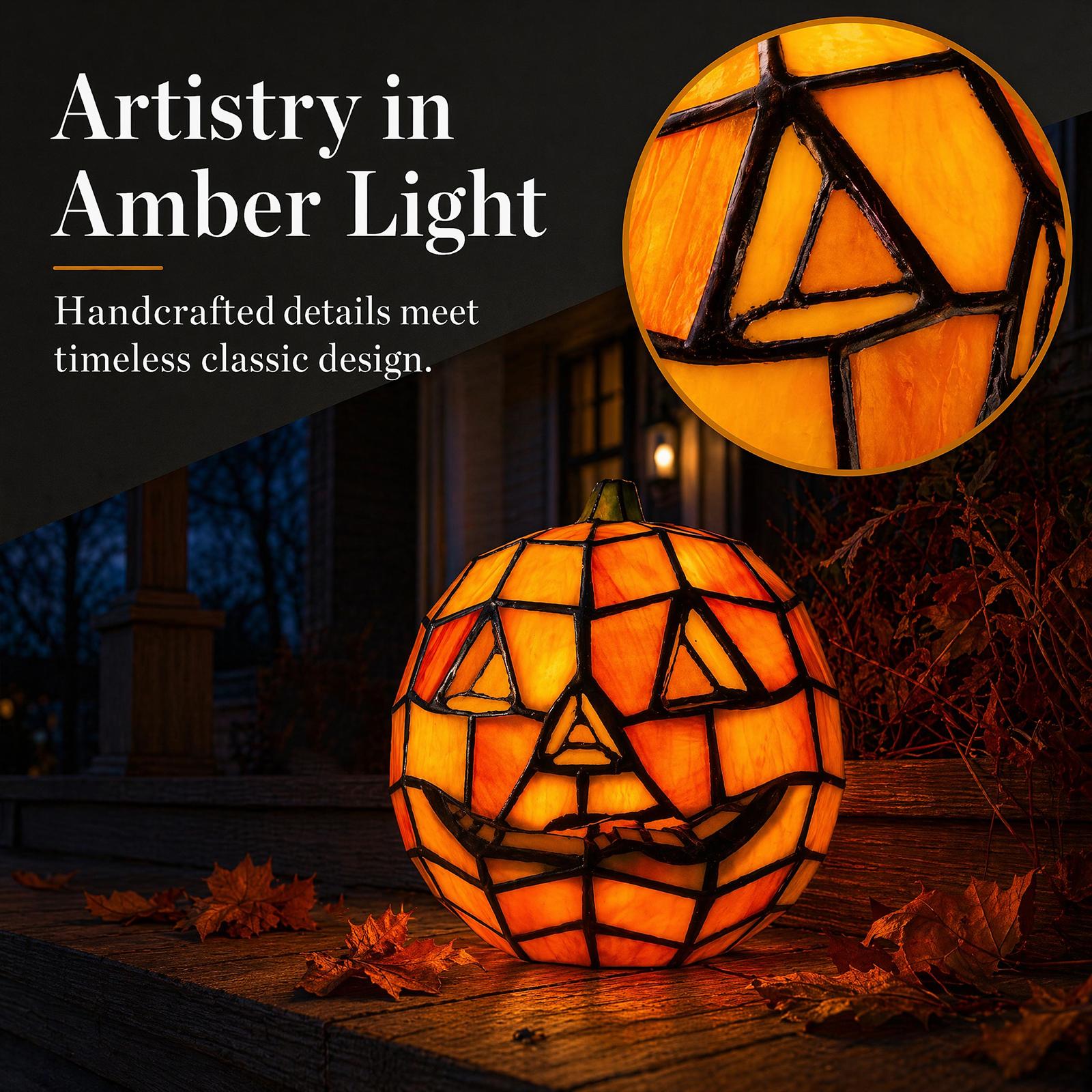 Halloween Resin Pumpkin Ornament Light Exquisite Craftsmanship & Versatile Pumpkin Lantern for Living Room Bedroom Decor 100V-240V EU Plug