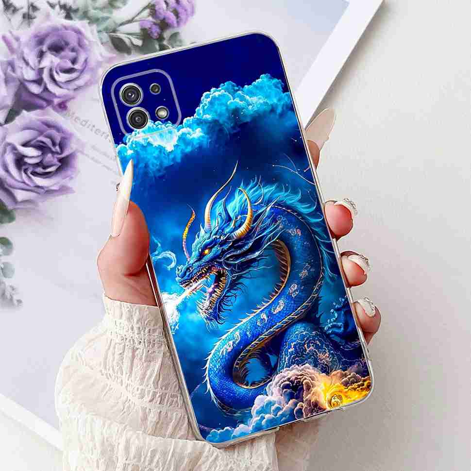 For Samsung Galaxy A22 5G Case SM-A226B Fashion Flower Bear Soft Silicone Cover For Samsung A22 A22 SM-A226BRN 6.6" Phone Casing