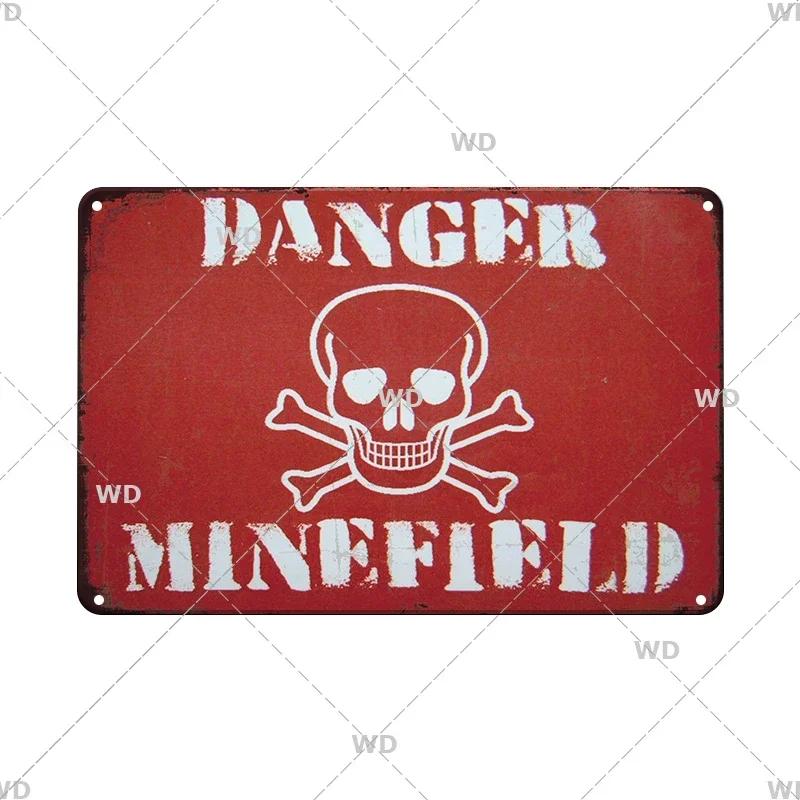 CautionCharm Vintage Metal Plaque - Warn Slogan Design - Great for Door, Factory & Home Wall Decor - Retro Caution Sign Poster