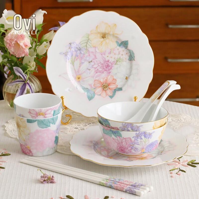 Jingdezhen High-Temperature White Porcelain Dinnerware Set