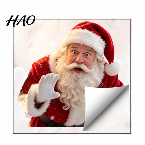 Reusable Glass Sticker Sheets Santa Claus Window Sticker, Static Removable Decal, Waterproof Creative Christmas Gift Ideas Festive PVC Decal for Home