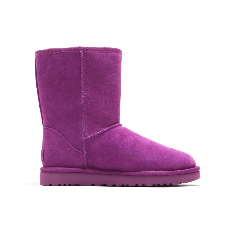 UGG Classic Short 2 Semišová kůže z hověziny Teplé Odolné Protiskluzové Ležérní Pohodlné Do půl lýtka Sněhule Dámské boty Fialové 1129231-PLSK