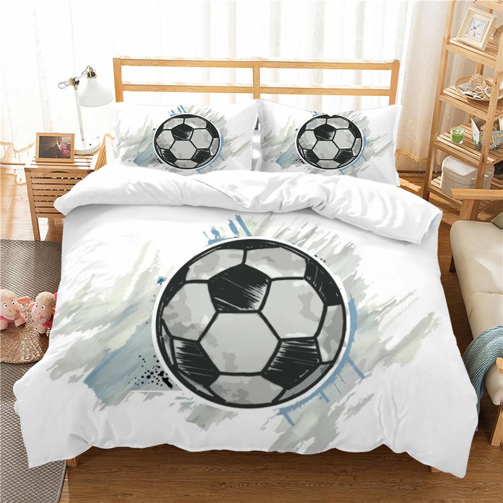Bed Set Sports Style Duvet Cover Set Soccer Printed Quilt Cover Set Teens King Queen Size Bedding Fashion Cover Suit Luxury Bedding Cover