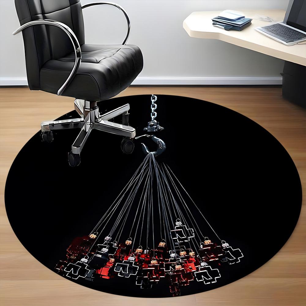 1PC RAMMSTEIN Office Round Rug Perfect for Office Non-Slip Backing, Decorative Floor Mat yy250916044