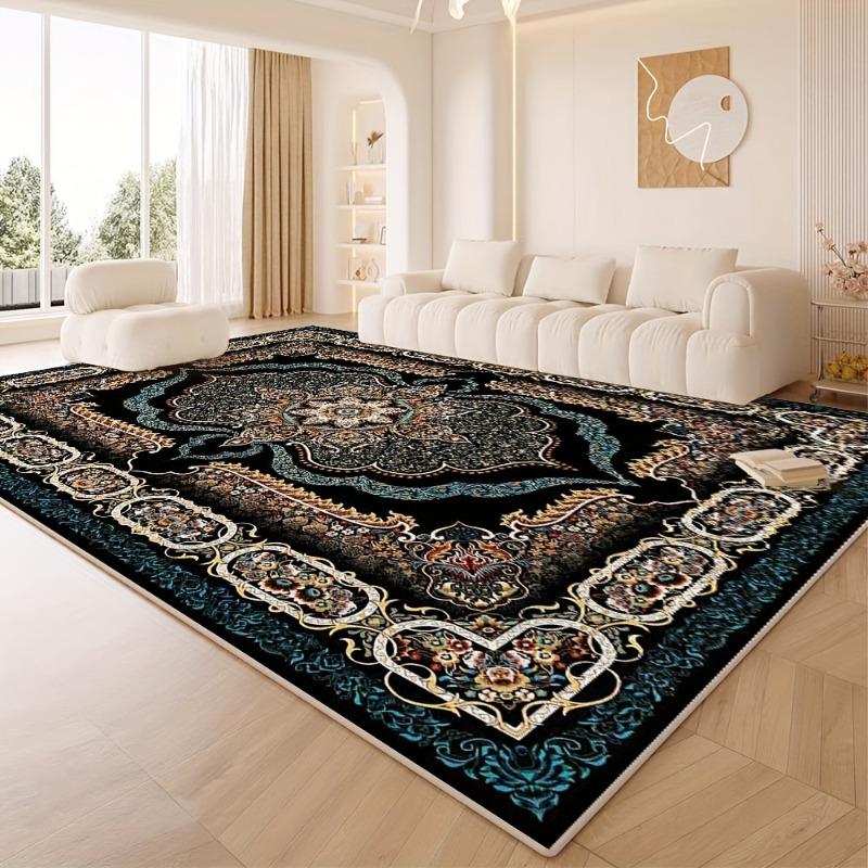 Alfombra de Lujo con Patrón Persa Clásico para Sala de Estar Dormitorio Alfombra Antideslizante Premium Elegante Alfombrilla para Mesa de Café Suelo de Cocina Decoración del Hogar